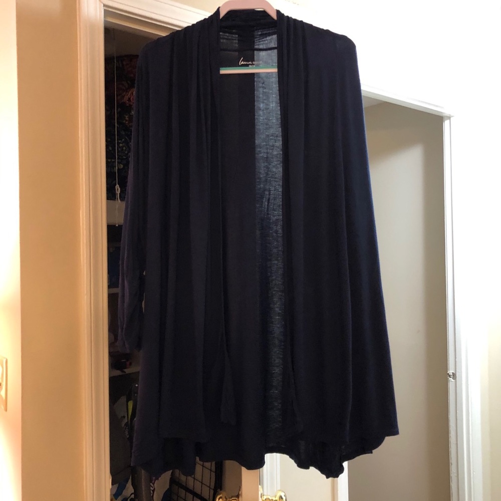 Lane Bryant Navy Blue Rayon Cardigan